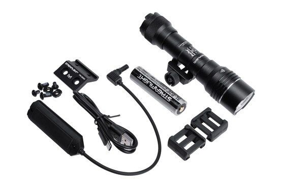 800 lumen weapon light with remote switch and rechargeable battery.